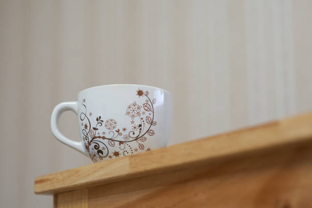 Coffee served from antique cup. Coffee time