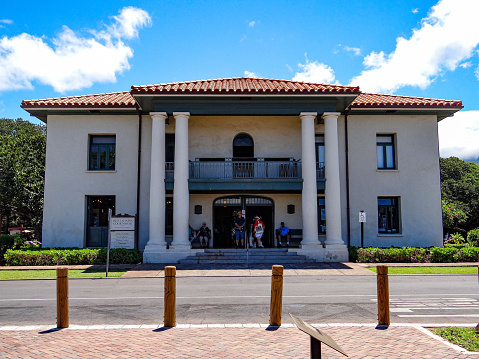 On April 11,2022 visitors to the historic town of Lahaina can visit the old courthouse museum. This was established in 1857
