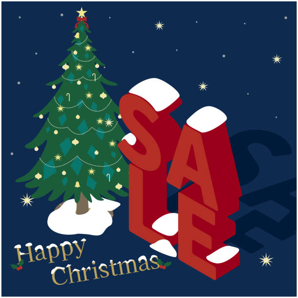 istock Isometric illustration of people enjoying Christmas shopping 1608991215