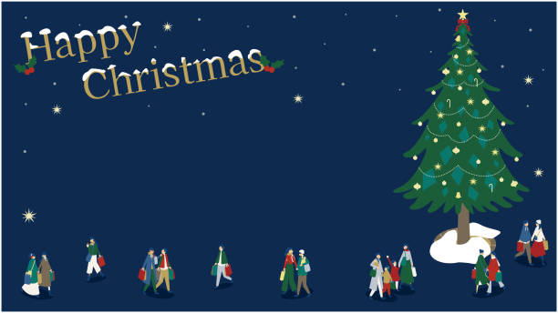 istock Isometric illustrations of families and couples enjoying Christmas 1608991275