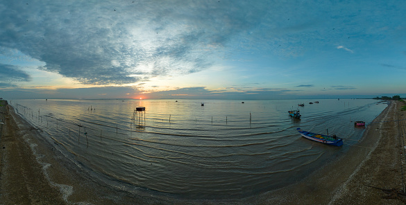 Sunrise over Tan Thanh beach, Tien Giang province, Mekong Delta