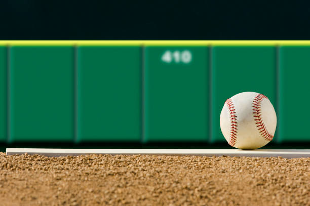istock New Baseball on Pitcher's Mound, outfield wall 160900844