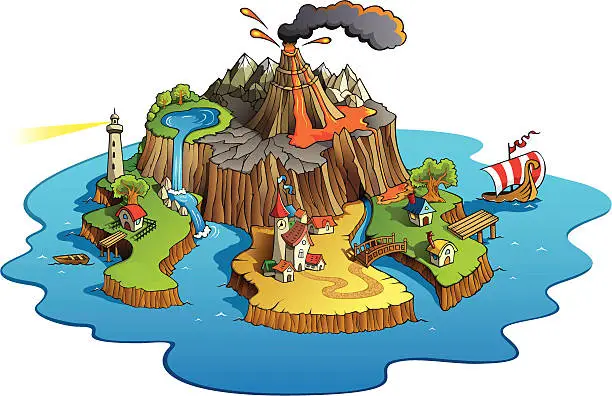 Vector illustration of Wonder island