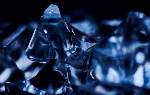 Cold blue crystal stock photo