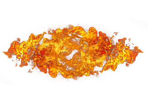 3d illustration of fire flames burning in energy concept