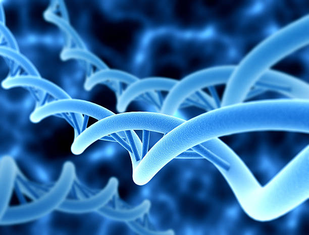 istock Blue digital representation of DNA strands 160901771