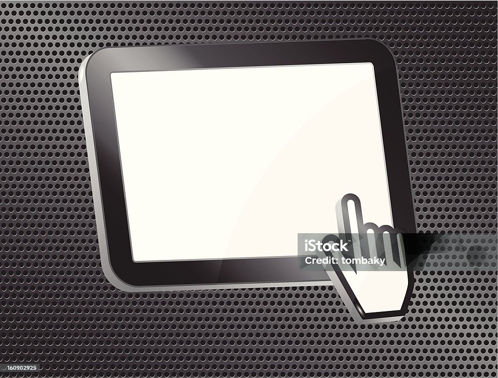 Cursor Hand Touching Screen Stock Illustration - Download Image Now ...