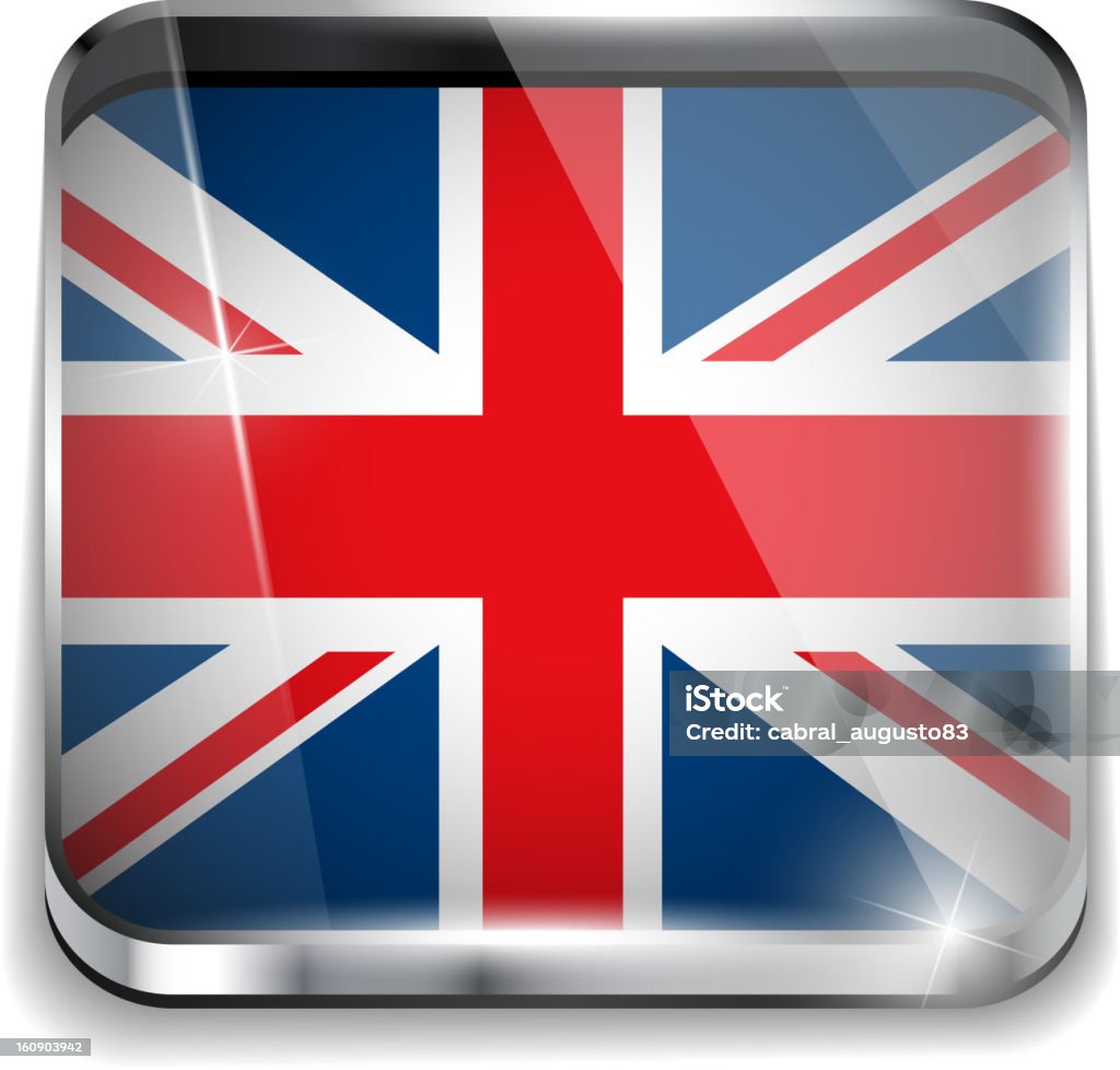 UK bandiera pulsanti quadrati di applicazione Smartphone - arte vettoriale royalty-free di Applicazione mobile