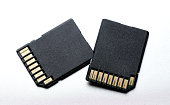 Close-up view of memory cards