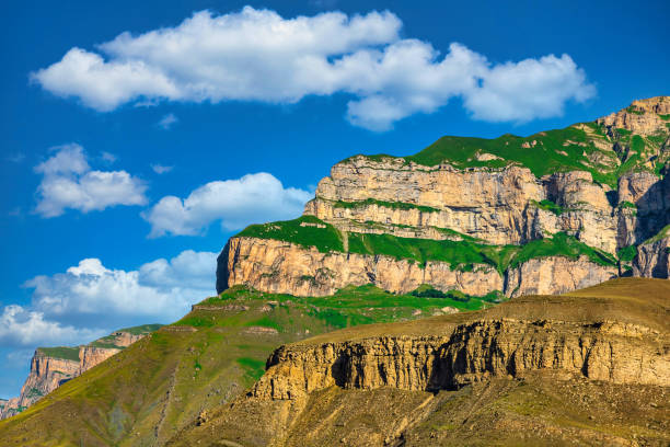 Caucasus Mountains in summer stock photo