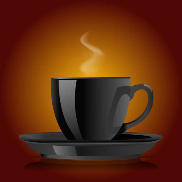 czarny kubek kawy - coffee aromatherapy black black coffee stock illustrations