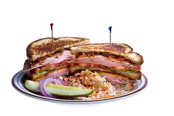istock Turkey Club Sandwich Isolated on White 160911704