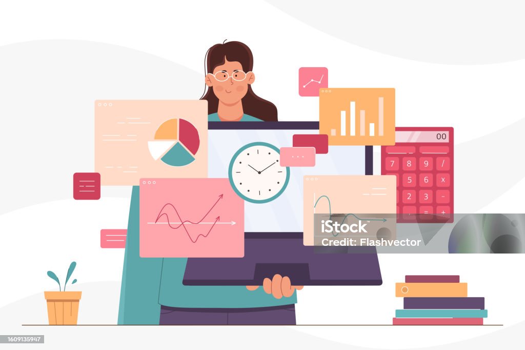 Task At Work Efficient Office Work And Task Management Strategy Woman Holding Laptop ...