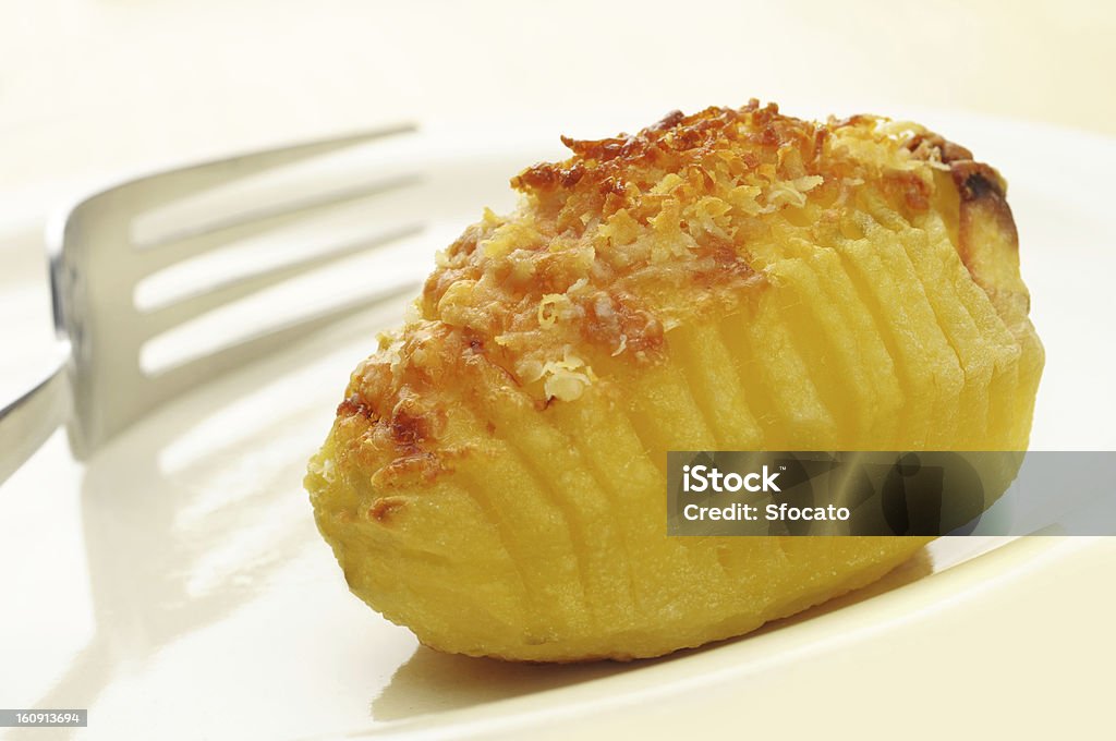 Roasted Hasselback potato Prepared Potato Stock Photo