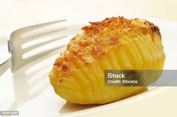 Roasted Hasselback Potato Stock Photo - Download Image Now - Prepared Potato, Stuffed, Baked