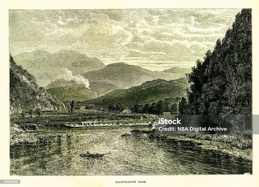 Nanticoke Dam, Pennsylvania - Lizenzfrei Einwanderer Stock-Illustration