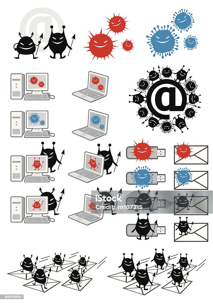 Virus Computer Sprite Computer Virus Stock Illustration - Download Image Now - Aggression ...