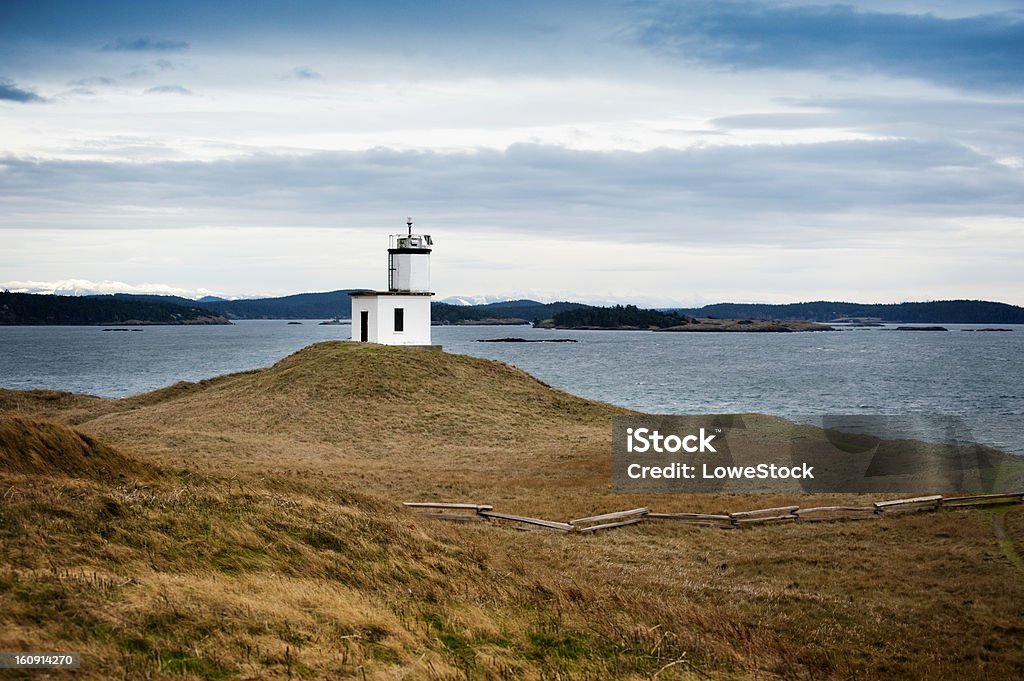 Cattle Point Lighthouse Poised on a steep wind swept bluff, the Cattle Point Lighthouse marks the southernmost tip of San Juan Island in the Puget Sound area of Western Washington State, USA. Cattle Point Lighthouse Stock Photo