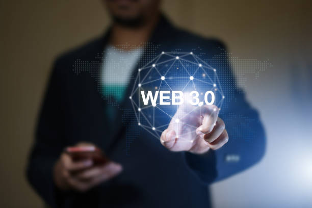 istock Web 3.0 concept image with businessman hand show web 3.0 with globe. Technology global network, Blockchain Future Technology, Global Futuristic, website internet development, global business. 1609202791