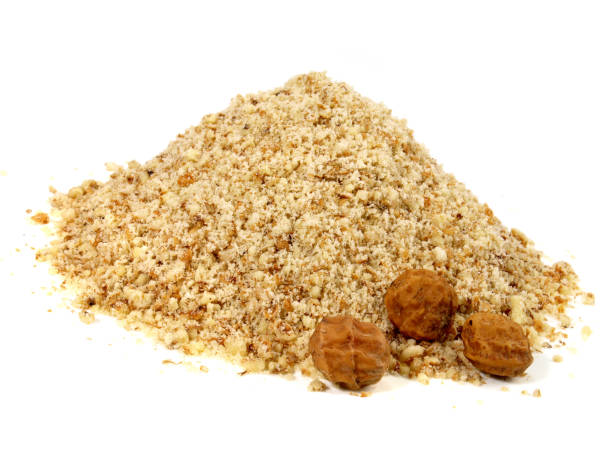 istock Ground Earth Almonds - Organic Tigernuts on white Background 1609223714