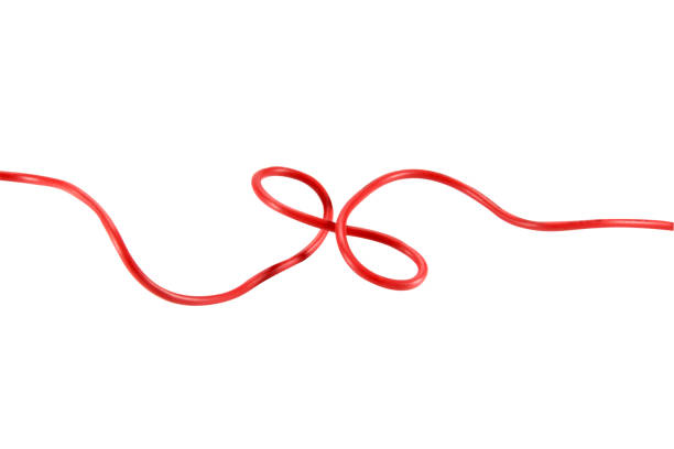 istock red wire cable of usb and adapter isolated on white background.Electronic Connector.Selection focus. 1609277986