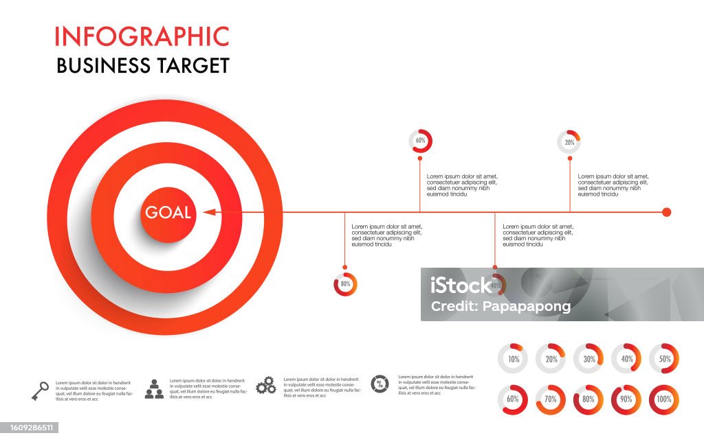 Visualize Target Reached Infographic Template For Project Step Reach To Target Stock ...