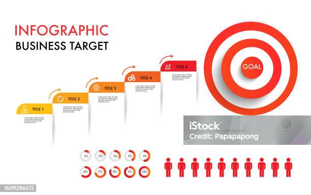 Project Target Page Infographic Template For Project Step Reach To Target Stock ...