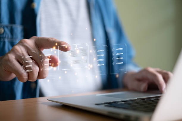 istock Entrepreneur using electronic devices for store customer data to gain customer insight in order to create marketing campaign that can help to increase sale and identify potential customer. 1609296617
