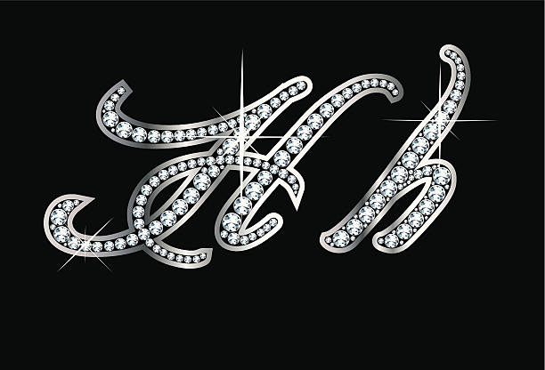 pismo diamenty bling gg liter - letter h text diamond alphabet stock illustrations