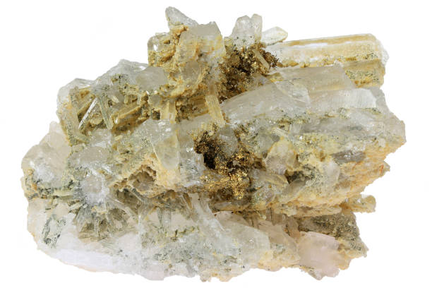 istock native gold on clear quartz from Eagle Mine, Colorado 1609315679