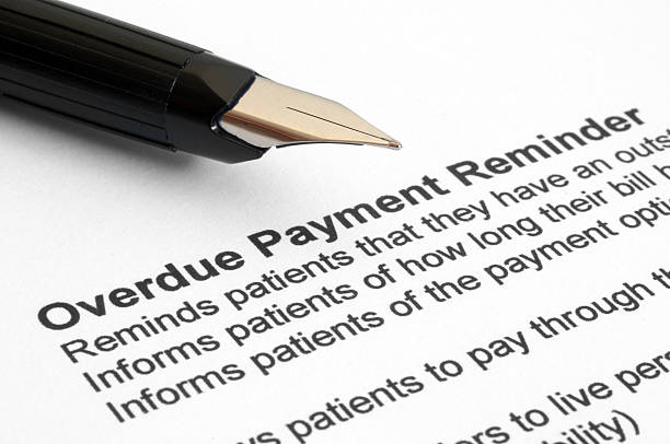 Overdue Payment reminder stock photo