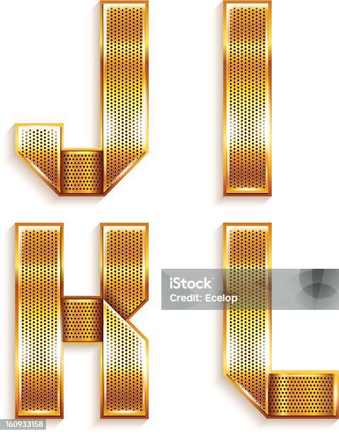 알파벳 금속면의 골드 리본상j I K L 금-금속에 대한 스톡 벡터 아트 및 기타 이미지 - 금-금속, 금색, 금속