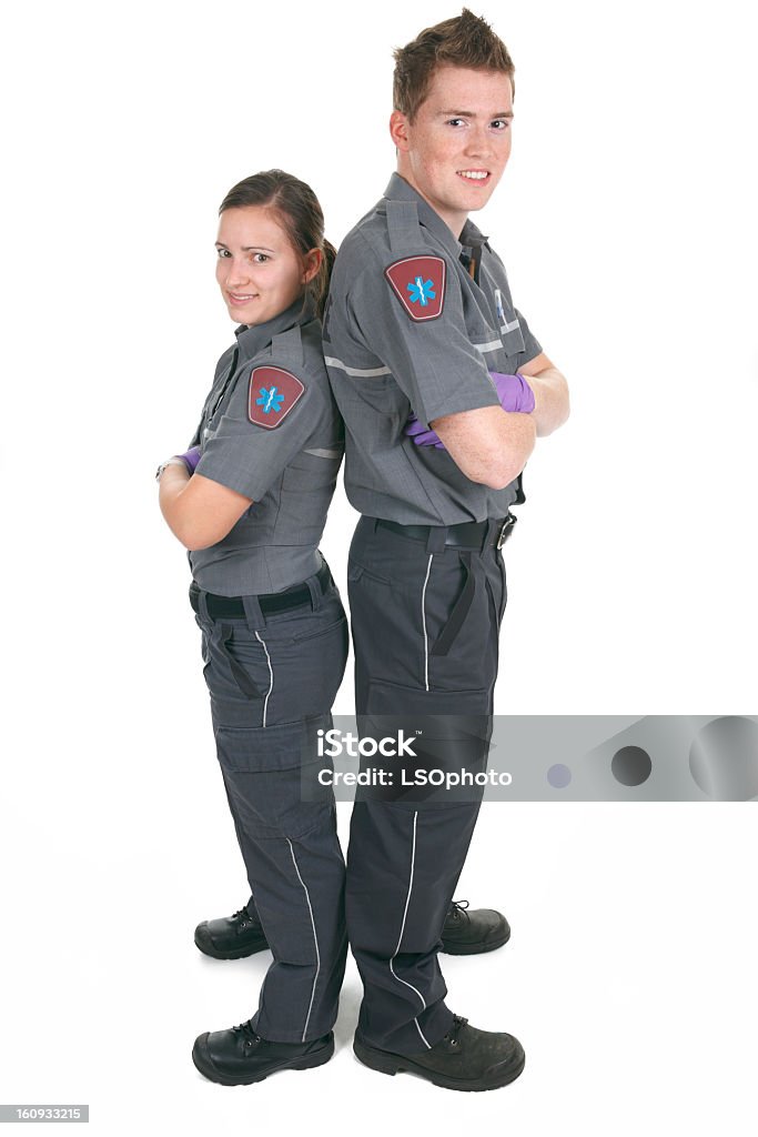 White Background - Team Paramedic A Helping Hand Stock Photo