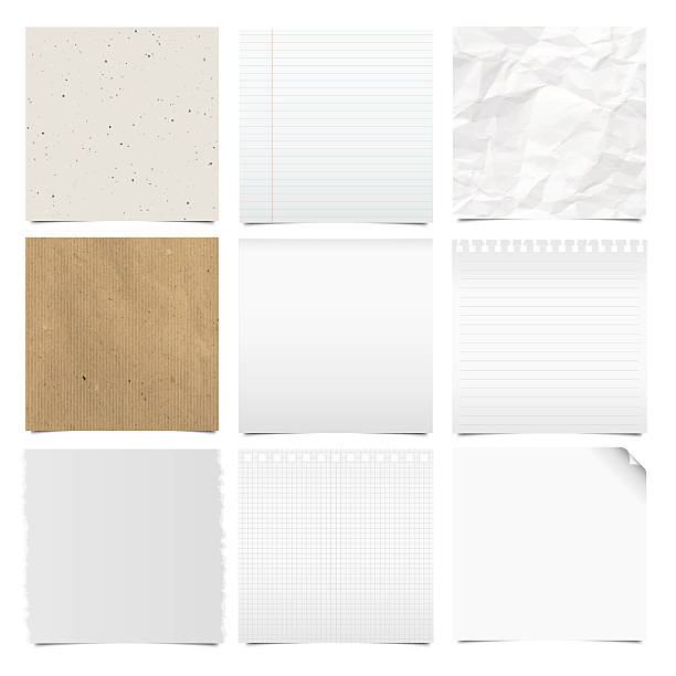 Collection of note papers background Gradients & transparencies effect ,eps10 kraft paper stock illustrations