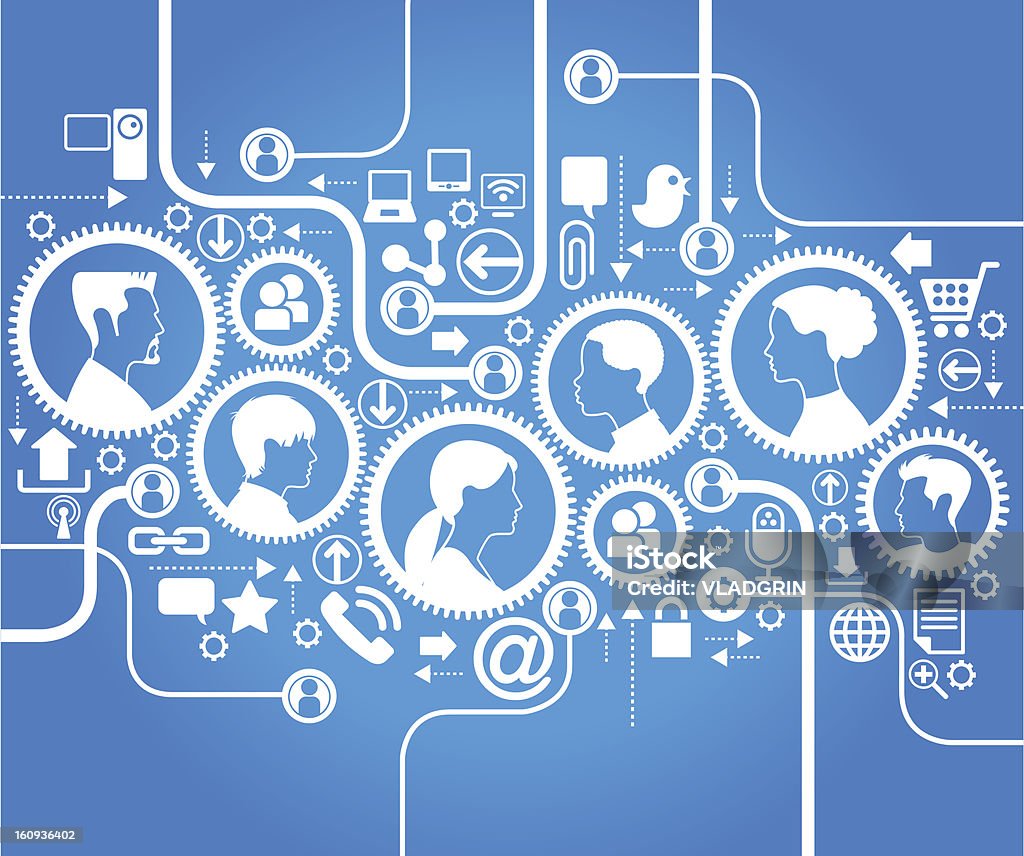 Computer Network People People In A Computer Network Stock Illustration - Download Image Now ...