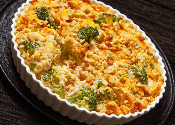 istock chicken rice broccoli casserole in baking dish 1609368983