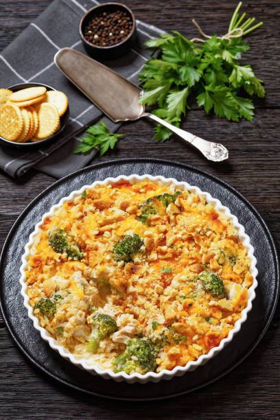 istock chicken rice broccoli casserole in baking dish 1609370531