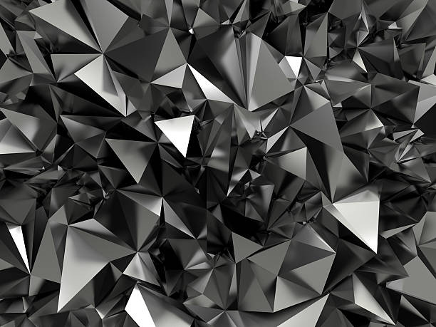 istock Black abstract crystal. Faceted futuristic background 160937252