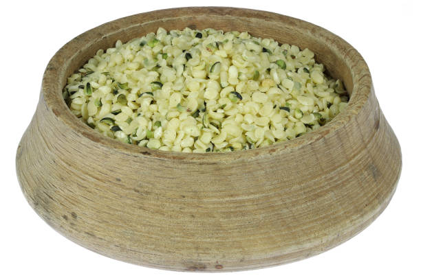 hemp seeds in a vintage wooden box