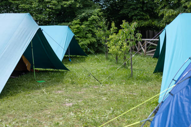 istock Disabled person at the tent in the camp 1609393950