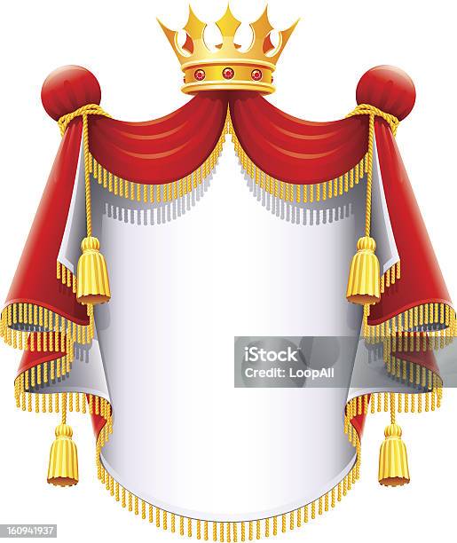 Royal Majestatyczny Płaszcz Z Złota Korona - Stockowe grafiki wektorowe i więcej obrazów Czerwony - Czerwony, Gzyms kominka, Rodzina królewska