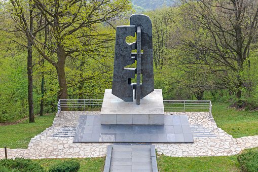 Belgrade, Serbia - April 13, 2020: Monument to Soviet War Veterans at Avala Mountain Near Capital City.