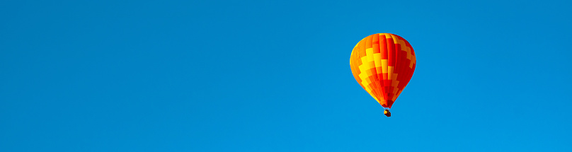 Hot air balloon banner photo. Travel to Cappadocia banner.