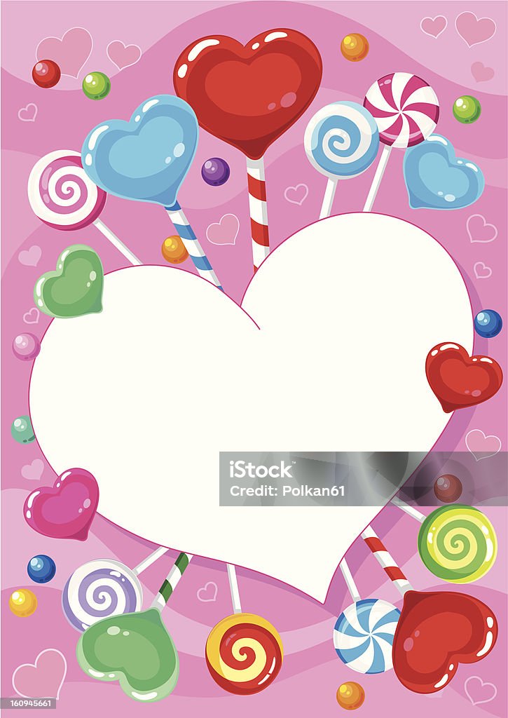 Carte de la Saint-Valentin avec bonbons - clipart vectoriel de Aliment libre de droits