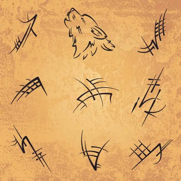 Vector illustration of Tribal Grunge Set