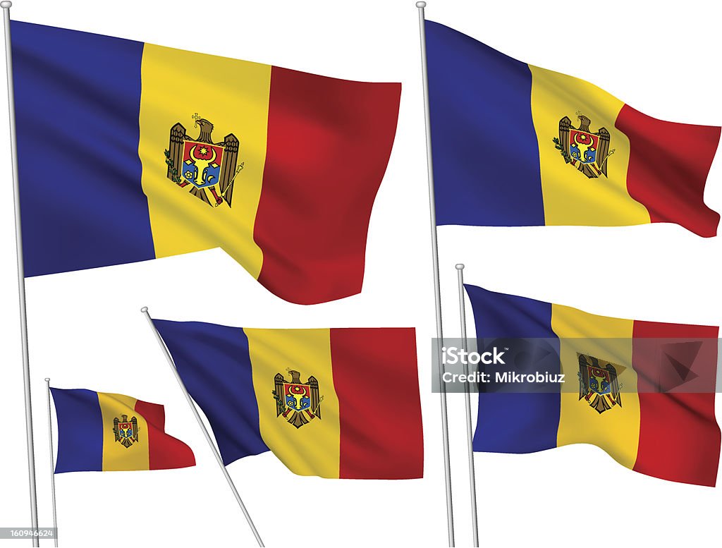 Moldavie vecteur drapeaux - clipart vectoriel de Bleu libre de droits