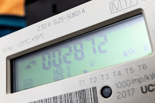 electronic electric meter in private household