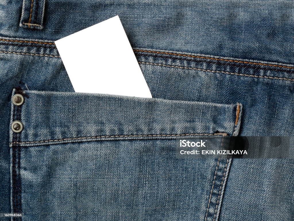 Livro em branco em jeans bolso - Foto de stock de Azul royalty-free