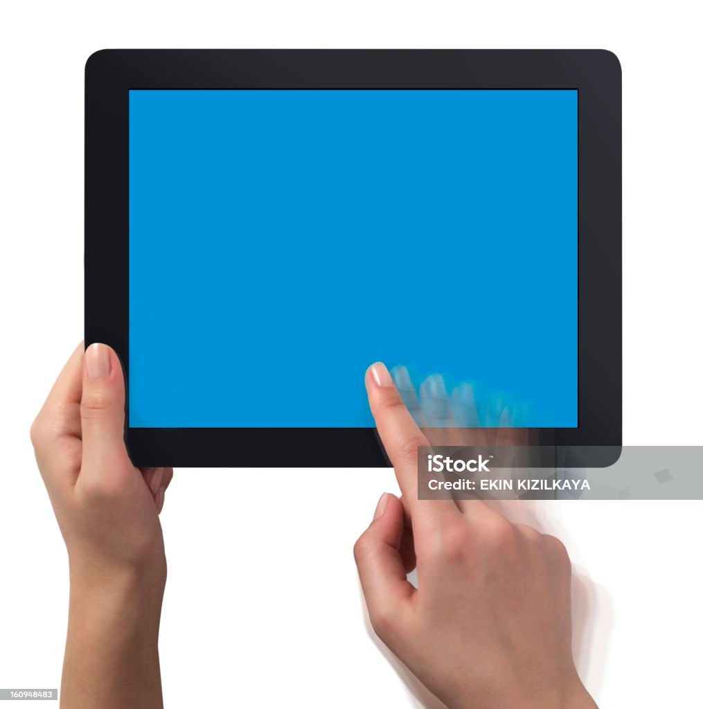 Holding Touchscreen Tablet - Lizenzfrei Berühren Stock-Foto