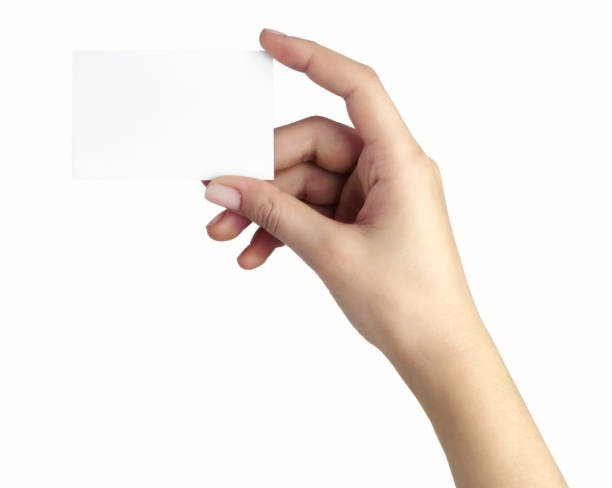 istock female hand holding a businesscard 160948584